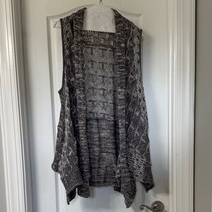 Moth Gray Knit Open Cardigan